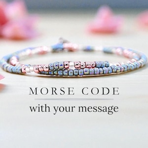 Custom Morse Code Bracelet, Personalized Jewelry, Unique Personalized Gift for her, Personalized Graduation Gift for Women, Birthday Gift