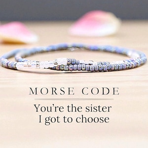Friendship Bracelet Morse Code, Best Friend Birthday Gift, Best Friend Bracelet, Best Friend Custom Jewelry, Best Friend Long Distance