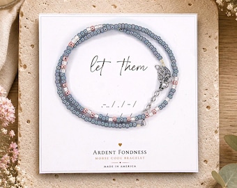 Morse Code Bracelet - Let Them - Positive Affirmation Jewelry for Women