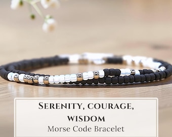 Morse Code Serenity Bracelet - Serenity Prayer Jewelry for Women