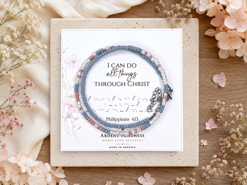 I can do all things through Christ Bracelet Philippians 4 13 Jewelry, Motivational Gifts for Her Bible Verse Bracelet Secret Message Jewelry bild 9