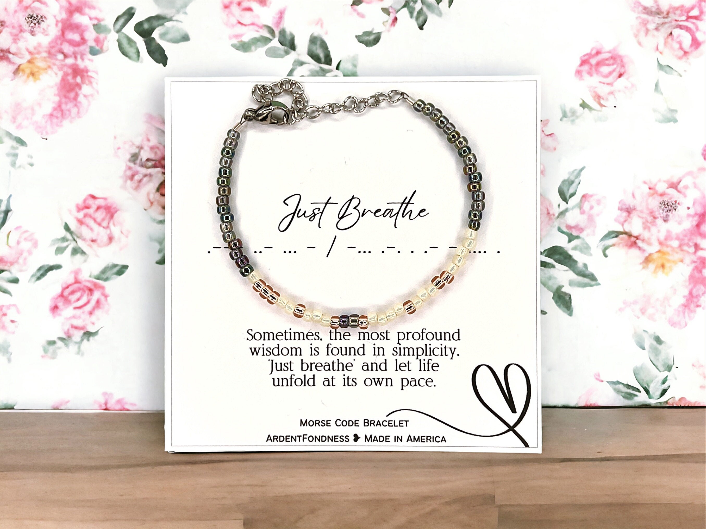 I Love You - Morse Code Bracelet - Dot & Dash Design - Gold