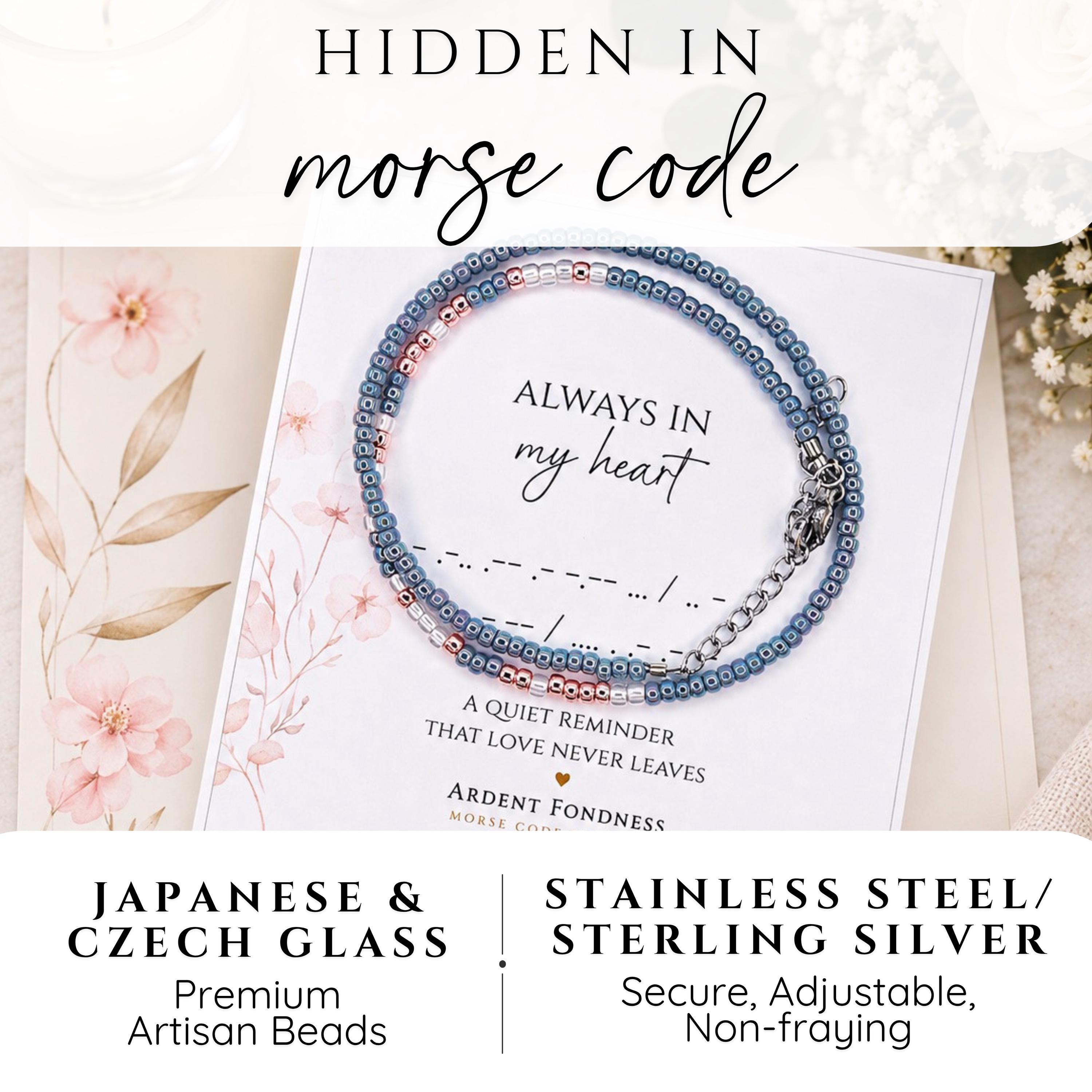 Always in My Heart Personalized Morse Code Memorial Bracelet