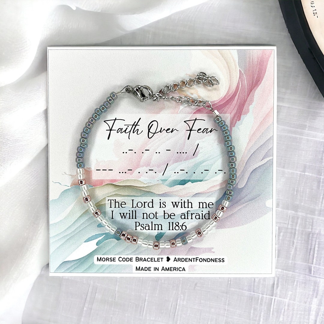 Faith Over Fear Bracelet Psalm 1186 Secret Message Bracelet Etsy