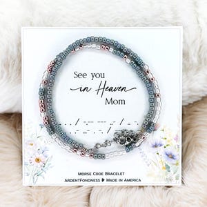 À bientôt au paradis, bracelet commémoratif pour maman en code Morse, cadeau du souvenir de la perte d'une mère pour sa fille, bijoux de sympathie pour femmes condoléances