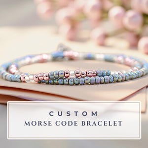 Custom Morse Code Bracelet, Personalized Jewelry, Unique Personalized Gift for her, Personalized Graduation Gift for Women, Birthday Gift