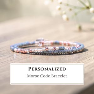 Bracelet code Morse personnalisé, bijoux personnalisés, cadeau personnalisé unique pour elle, cadeau de remise des diplômes personnalisé pour femme, cadeau d'anniversaire