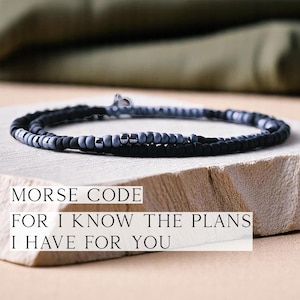 Men&#39;s For I know the plans I have for you Bracelet, Jeremiah 29 11 Bracelet, Christian Jewelry, Encouragement Gift, Religious Bible verse