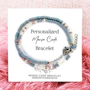Custom Morse Code Bracelet Beaded Bracelet Stack Best Friend Gift Idea Personalized Gift for Her - Unique Jewelry Birthday Quote Lyric Gift