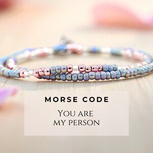 You Are My Person Morse Code Bracelet for Best Friend Gift, Secret Message Jewelry, Personalized Friendship Bracelet Long Distance Gift Idea