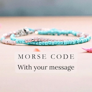 Personalized Morse Code Bracelet with Custom Message, Beaded Hidden Message Jewelry, Meaningful Gift for Her, Custom Bracelet Women