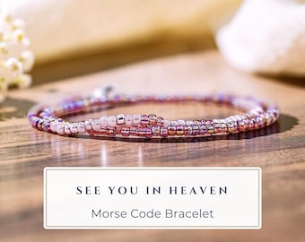 Until We Meet Again Jewelry Morse Code Bracelet Memorial Bracelet Loss of Husband Loss of Child Gift Sympathy Gift Loss of Father Mother