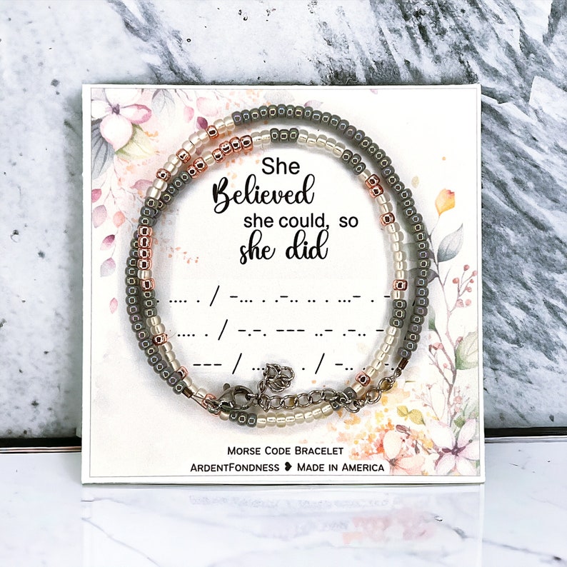 She Believed She Could So She Did Bracelet Unique Graduation Gift for Her Teacher Nurse Doctor Lawyer Female Inspirational Jewelry Women image 8