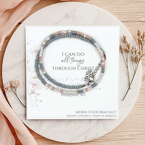 I can do all things through Christ Bracelet Philippians 4 13 Jewelry, Motivational Gifts for Her Bible Verse Bracelet Secret Message Jewelry bild 13