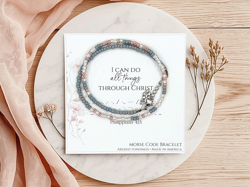 I can do all things through Christ Bracelet Philippians 4 13 Jewelry, Motivational Gifts for Her Bible Verse Bracelet Secret Message Jewelry bild 13