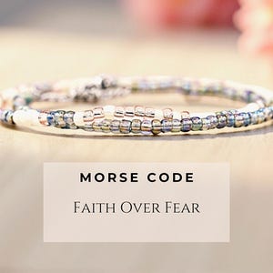 Faith Over Fear Bracelet Psalm 118:6 Secret Message Bracelet Morse Code Jewelry 2 Timothy 1 Christian Gift for Her Goddaughter Daughter