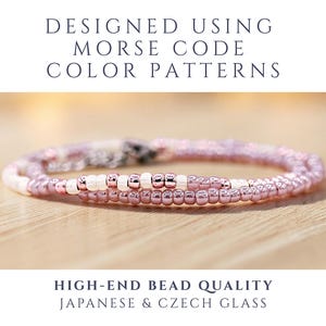 Bonus Mom Morse Code Bracelet: Stainless Steel Wire & Beads image 3