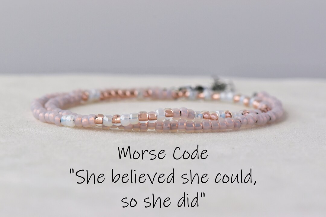 She Believed She Could so She Did Bracelet Morse Code - Etsy