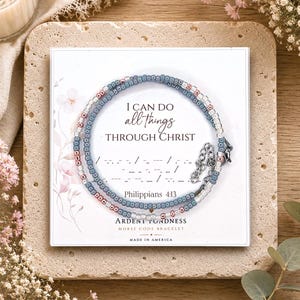 I can do all things through Christ Bracelet Philippians 4 13 Jewelry, Motivational Gifts for Her Bible Verse Bracelet Secret Message Jewelry bild 1