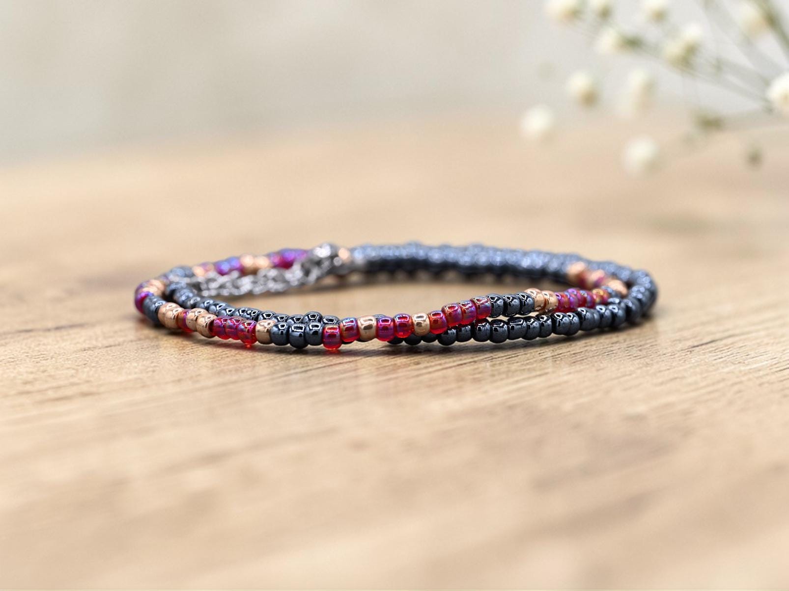 Keep Him Safe Day and Night Morse Code Beaded Bracelet for US Military ...