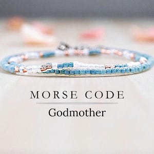 Godmother Morse Code Bracelet – Sentimental Gift for Her, Baptism or Proposal Gift for Godmother Birthday or Christmas Present for Godmother
