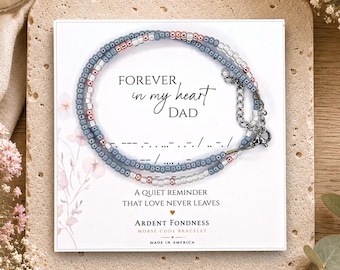 Cadeau pour toujours dans mon coeur pour la perte de son père – Bracelet en code Morse pour le souvenir d'un père – Cadeau de sympathie pour une fille en deuil