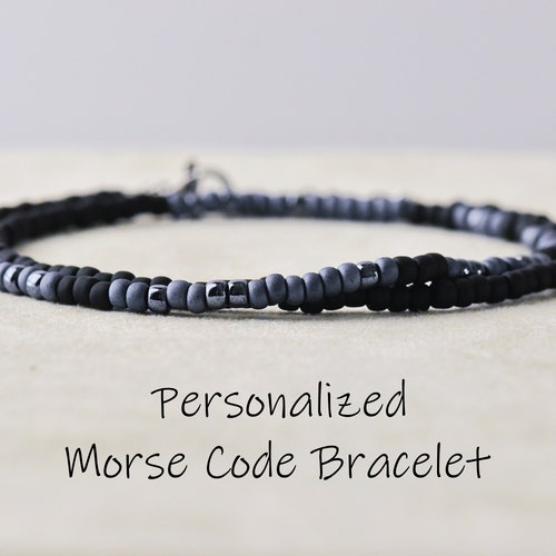 Men's Bracelet Custom Morse Code Bracelet for Men - Etsy