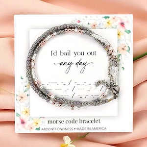 Pulsera de la amistad con código Morse para tu mejor amiga, pulsera de la amistad para mujer, pulsera con código Morse para mejores amigas, joyería divertida y original para amigas.
