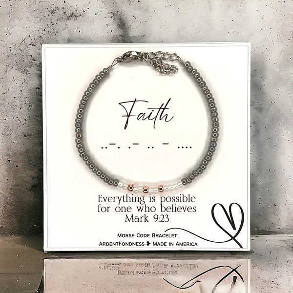 Faith Bracelet Faith Jewelry Christian Gift for her Unique gift for women Christian Jewelry Scripture bible verse birthday hope love