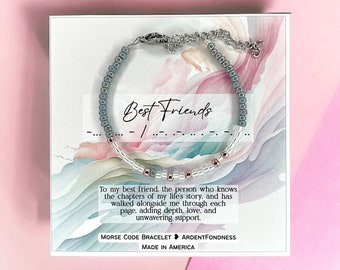 Best Friend Bracelet Morse Code Jewelry for Best Friend Friendship Gift for Best Friend Female Birthday Best Friend Gift Idea Gift for Her