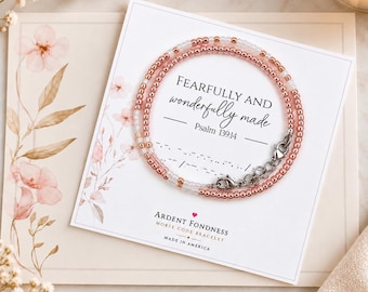 Morse Code Bracelet - Fearfully and Wonderfully Made - Psalm 139:14 Religious Jewelry for Women