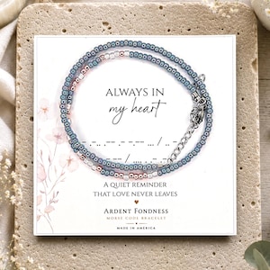 Always in my Heart Personalized Morse Code Memorial Bracelet, Remembrance Jewelry, Sympathy Gift