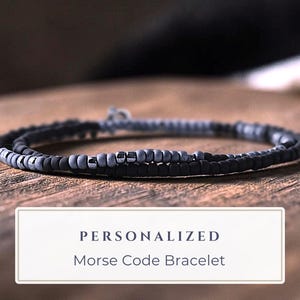 Men's Bracelet, Custom Morse Code Bracelet for Men Personalized Guy Gift for Him Unique Men's Jewelry Birthday Gift Father's Day Husband Dad