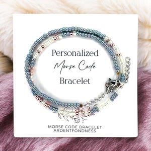Custom Morse Code Bracelet for Her, Personalized Beaded Jewelry with Hidden Message, Unique Gift for Women, Meaningful Bracelet Gift for her