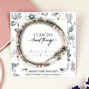 I can do hard things Bracelet, Motivational Quote Jewelry, Daughter Gift, Anxiety Gift, Self Esteem Confidence, Inspire Gift, Encouraging