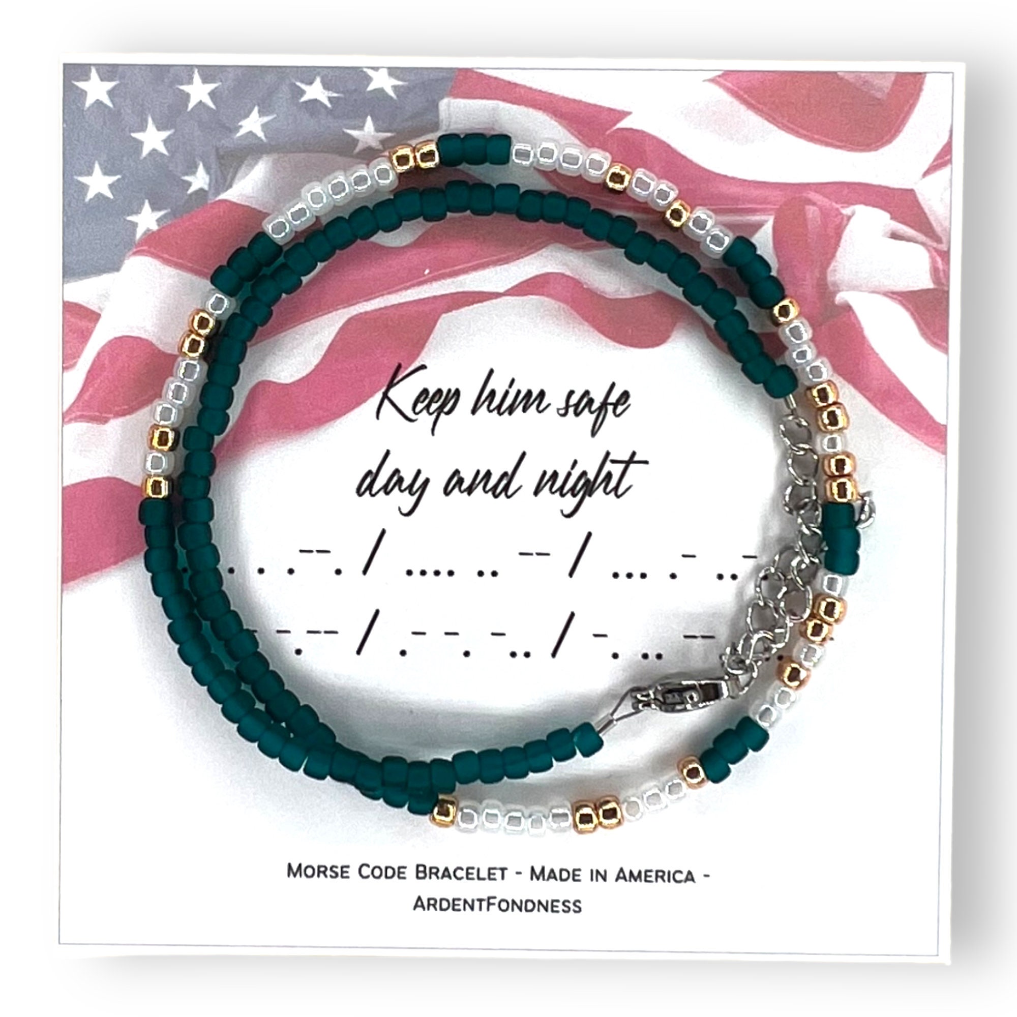 Keep Him Safe Day and Night Morse Code Prayer Bracelet United picture photo