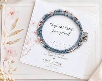 Morse Code Memorial Bracelet - Keep Making Him Proud - Keep Making Her Proud