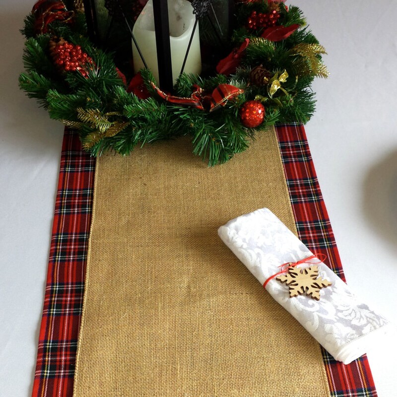 Grierson Tartan Crest Table Runner - Cotton table runner