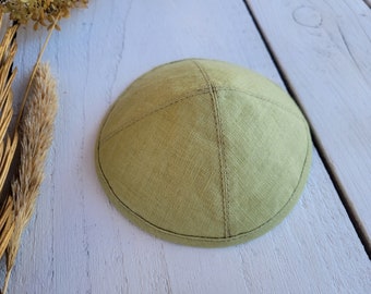 Sage green kippah, saucer kippah, Jewish head cover