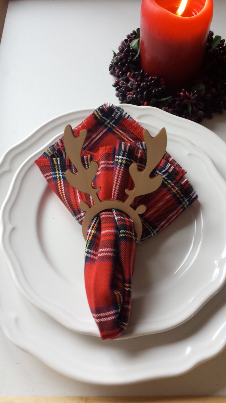 Stag napkin rings Christmas napkin holders stag dear Etsy