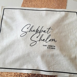 Shabbat Shalom Challah-Abdeckung, Shabbat Shalom personalisierte Challah-Abdeckung