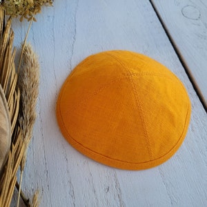 Orange kippah, saucer kippah, Jewish head cover image 2