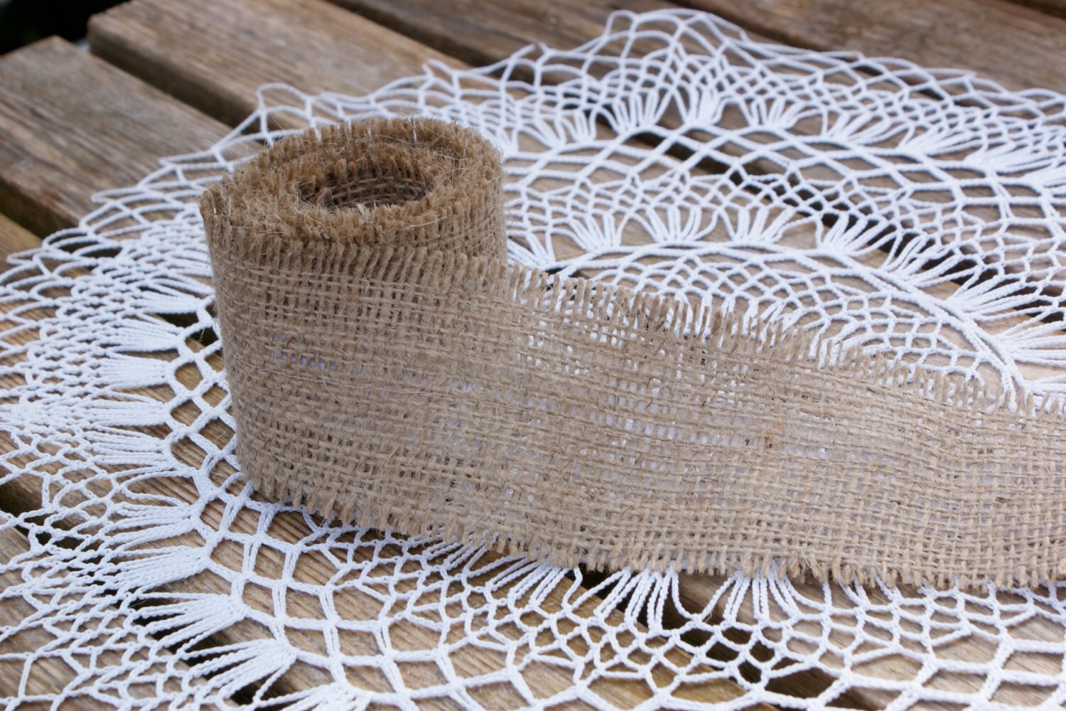 Burlap Ribbon Frayed Etsy