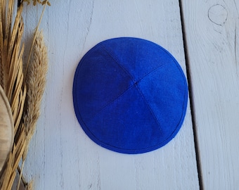 Royal blue kippah, saucer kippah, Jewish head cover