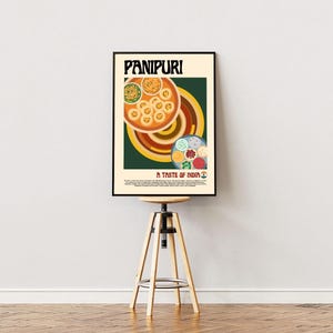 Panipuri Poster | Indian Cuisine Wall Art | Indian Food Prints | Kitchen Wall Decor | Food Design Art Prints | Kitchen Print
