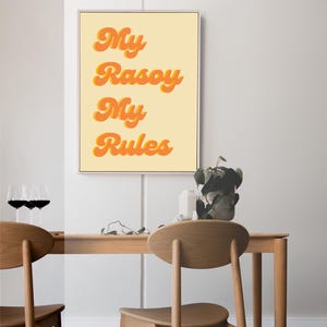 My Rasoi My Rules - Indian Typography Art Print, Desi Art, Kitchen & Dining Painting, Fun Indian Quote Decor, South Asian Housewarming Gift