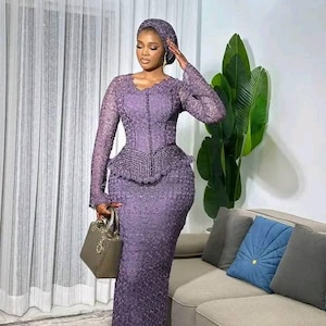 Mermaid Corset Gown: African Print Asoebi Dress - Owambe Style