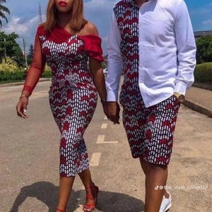 Couples African outfit, Ankara mermaid dress, Ankara gown, African wedding outfit, African engagement outfit, African print gown, men Kaftan