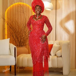 Asoebi Corset Mermaid Gown: African Wedding Guest Dress
