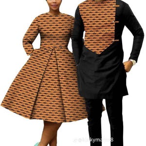 Couples African outfit, Ankara mermaid dress, Ankara gown, African wedding outfit, African engagement outfit, African print gown, men Kaftan